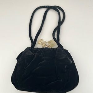 Vintage black velvet purse